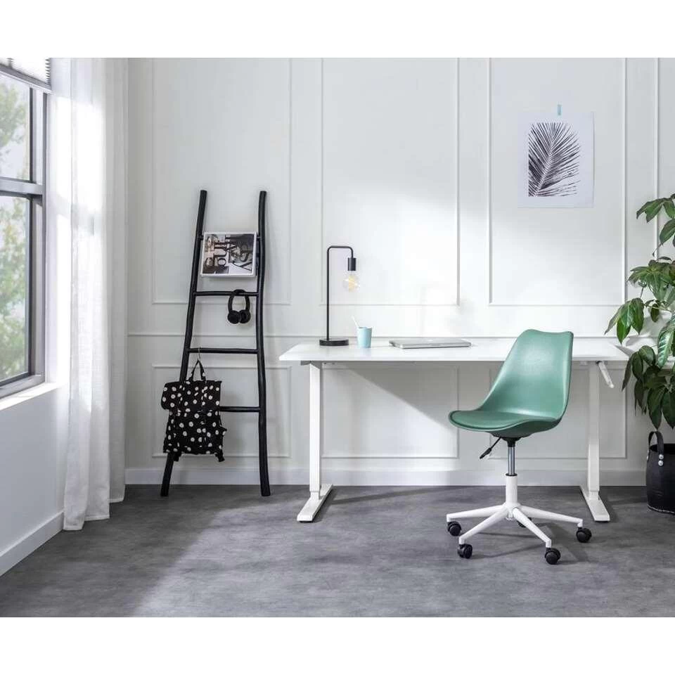 Bureaustoel Senja - Kunststof - Groen - Wit Metaal - Afbeelding 3